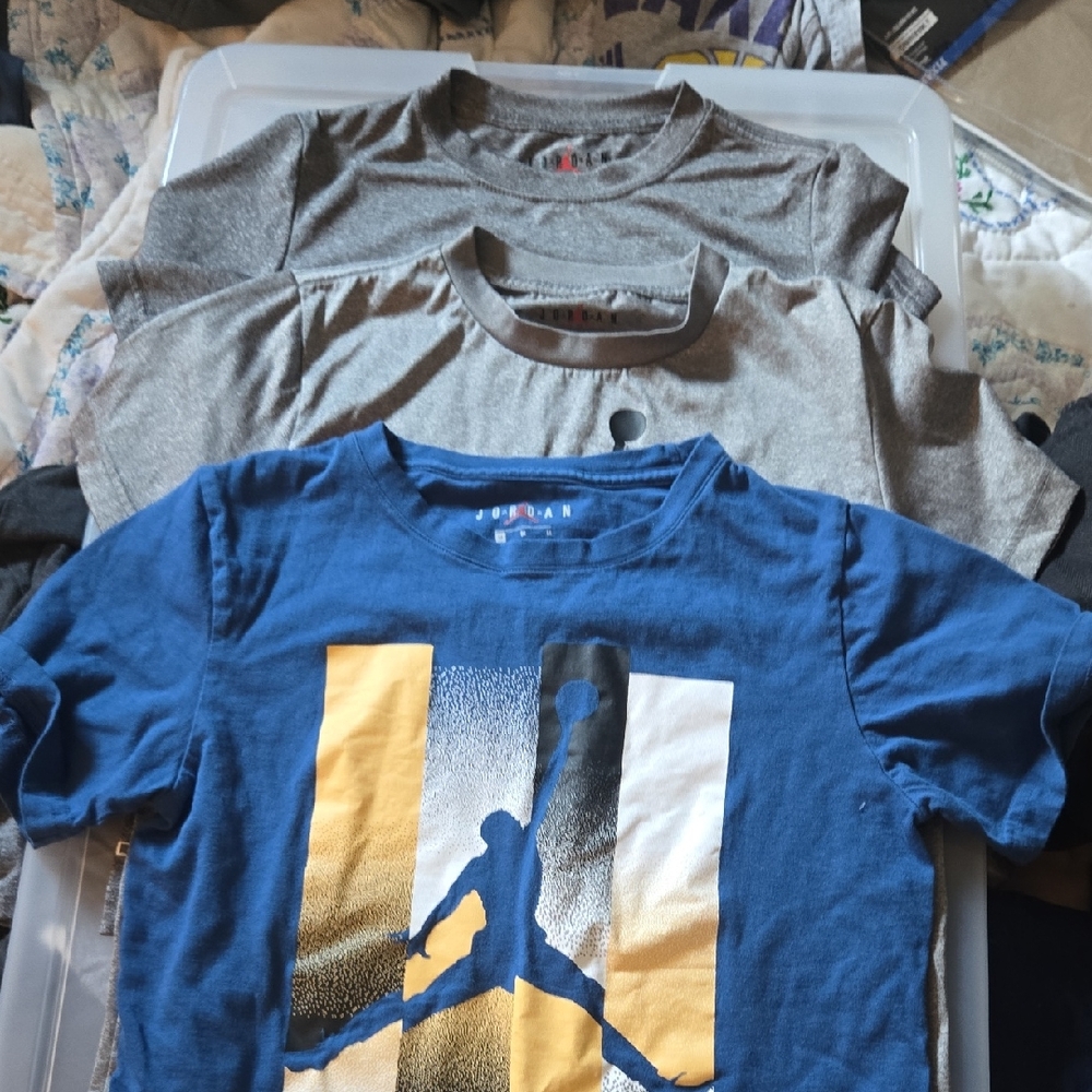 Jordan Blue and Gray Kids T-Shirt Set